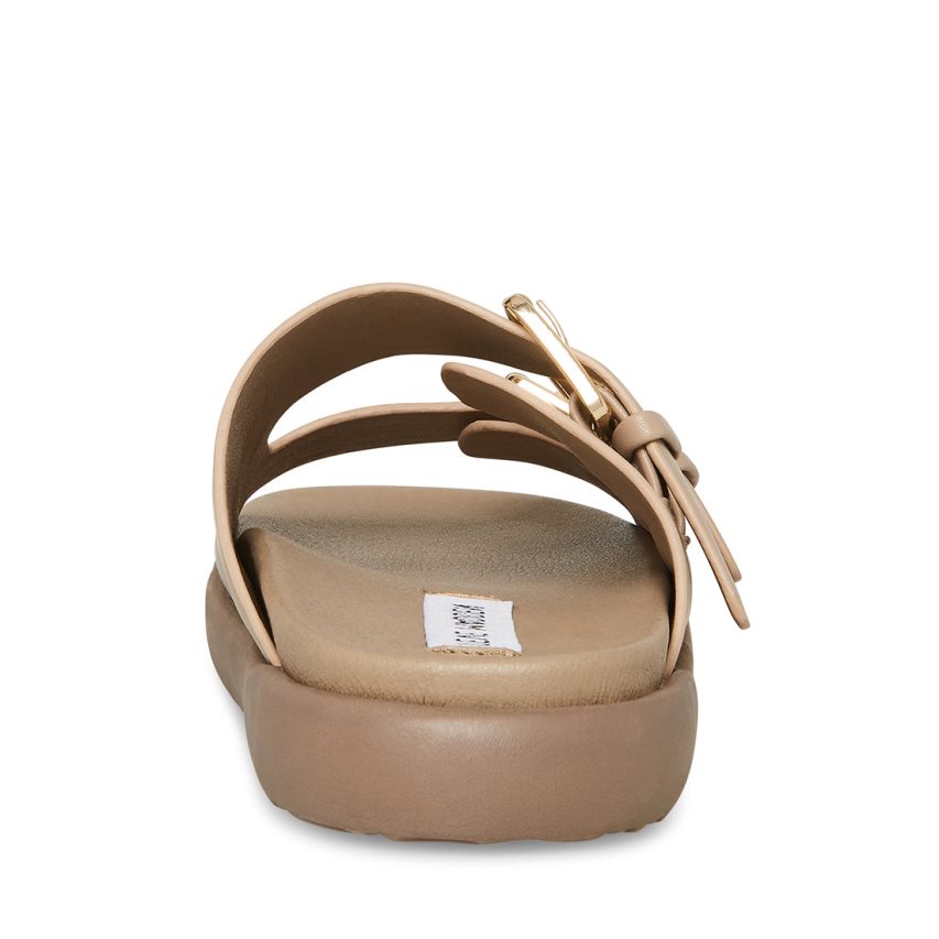 Beige Steve Madden Nevara Women's Slides | PH 4738IHA